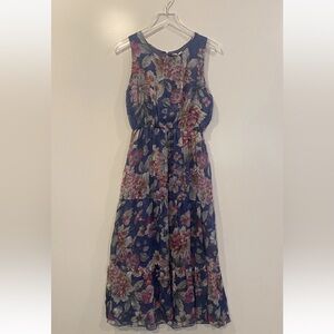 LARA G by Lara Guidotti Garden Floral Airy Silk‎ Blend Maxi Dress Size Large NWT
